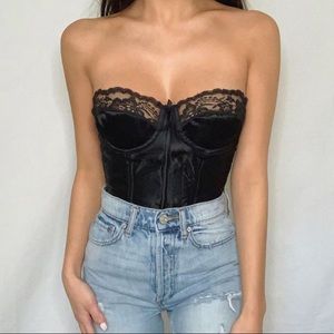Black lace corset top
